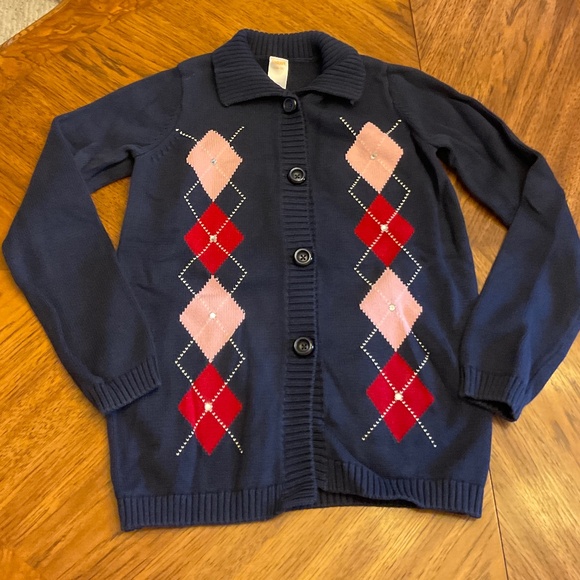 GYMBOREE girls buttoned argyle sweater - Picture 1 of 5